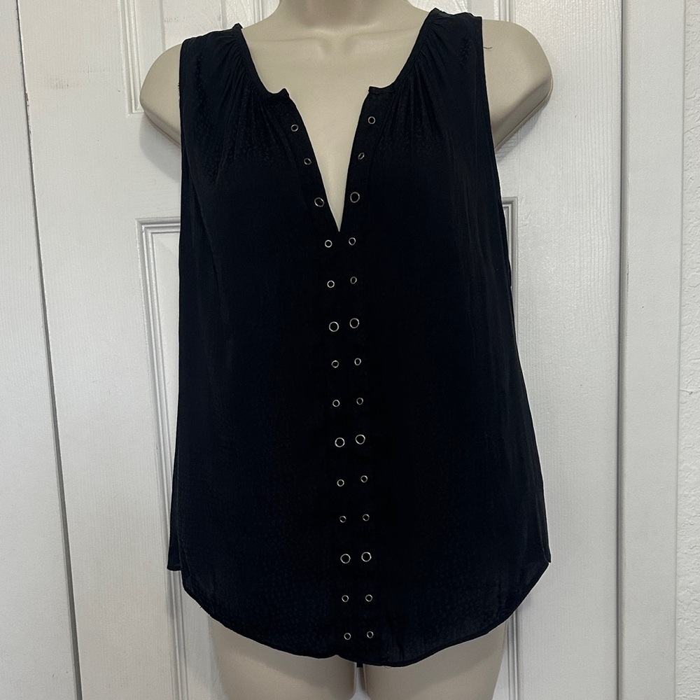 Jennifer Lopez Black Eyelet Tank Top